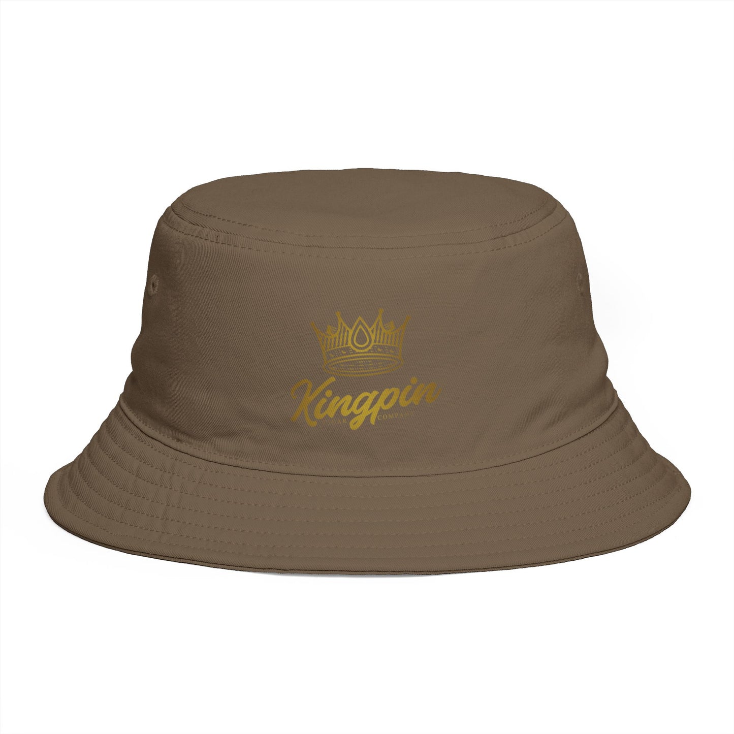 Kingpin Crown Bucket Hat — Brown Streetwear Sun Hat