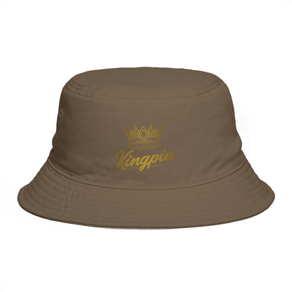 Kingpin Crown Bucket Hat — Brown Streetwear Sun Hat