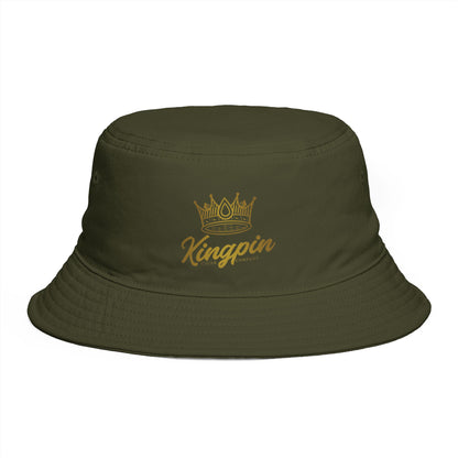 Kingpin Crown Bucket Hat — Brown Streetwear Sun Hat
