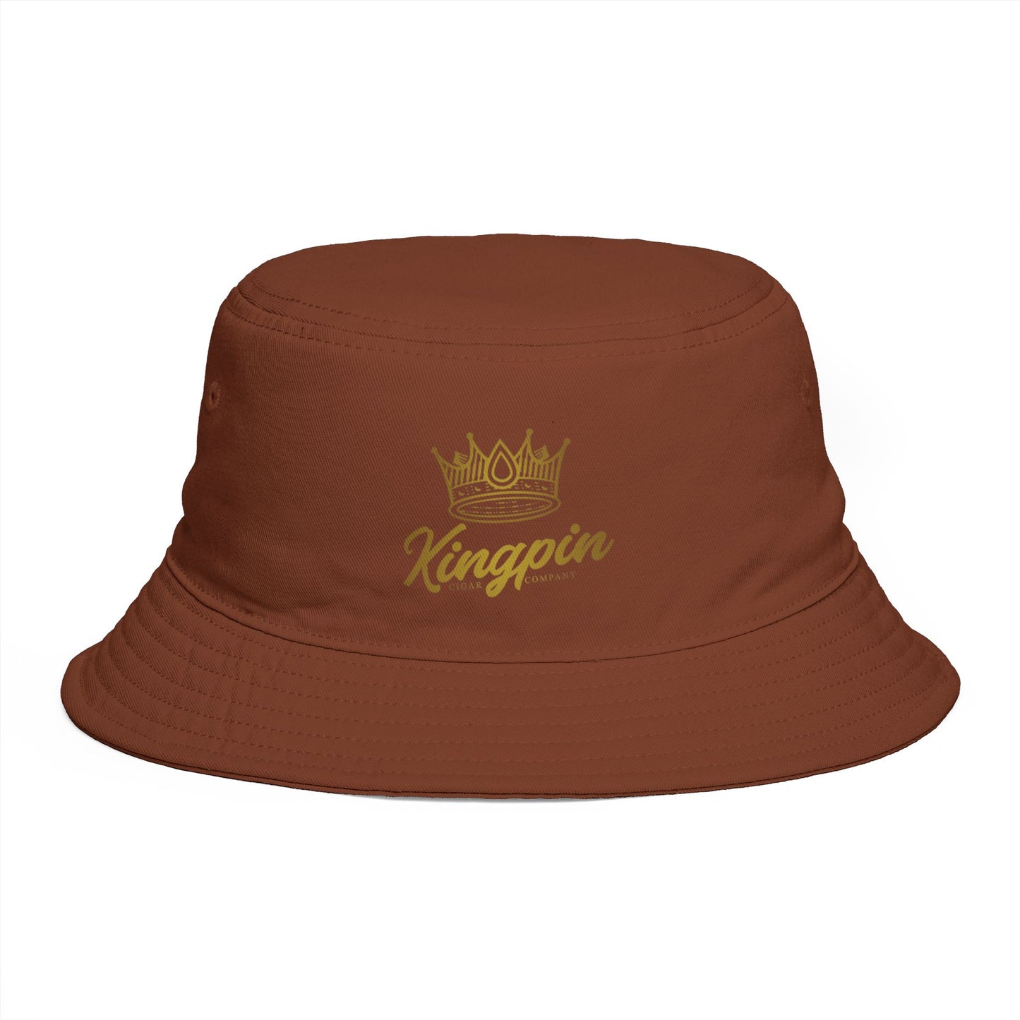 Kingpin Crown Bucket Hat — Brown Streetwear Sun Hat