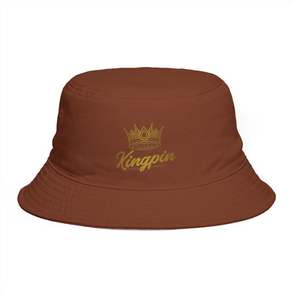 Kingpin Crown Bucket Hat — Brown Streetwear Sun Hat