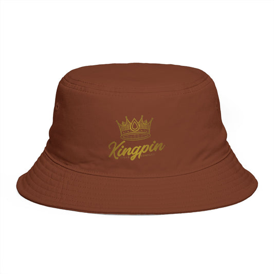 Kingpin Crown Bucket Hat — Brown Streetwear Sun Hat