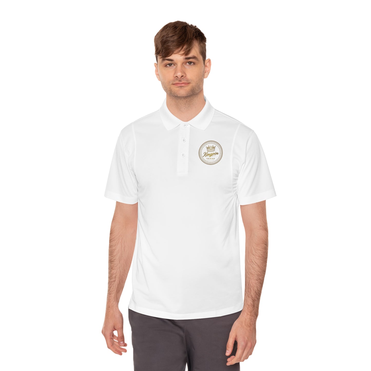 Golf Polo — ‘Kingpin Luxury Dad' Crest Performance Golf Shirt