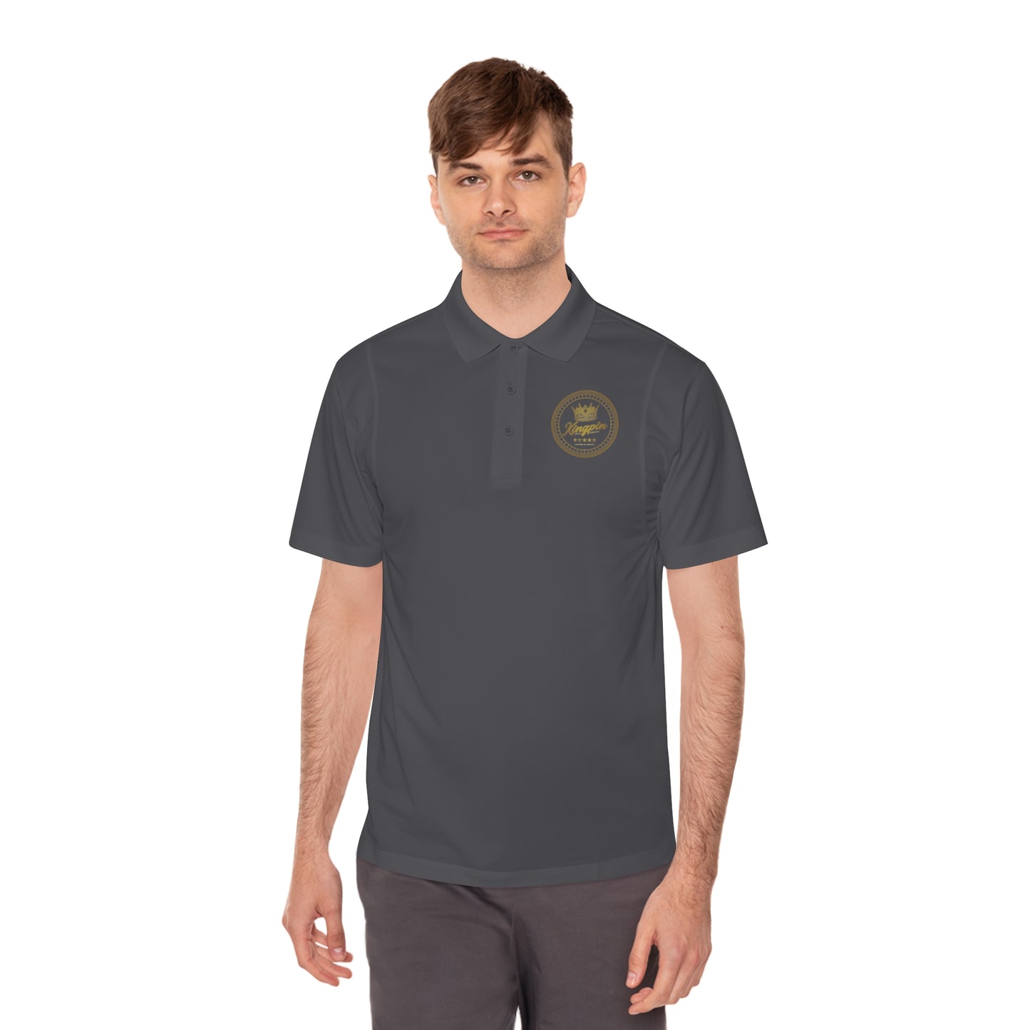 Golf Polo — ‘Kingpin Luxury Dad' Crest Performance Golf Shirt