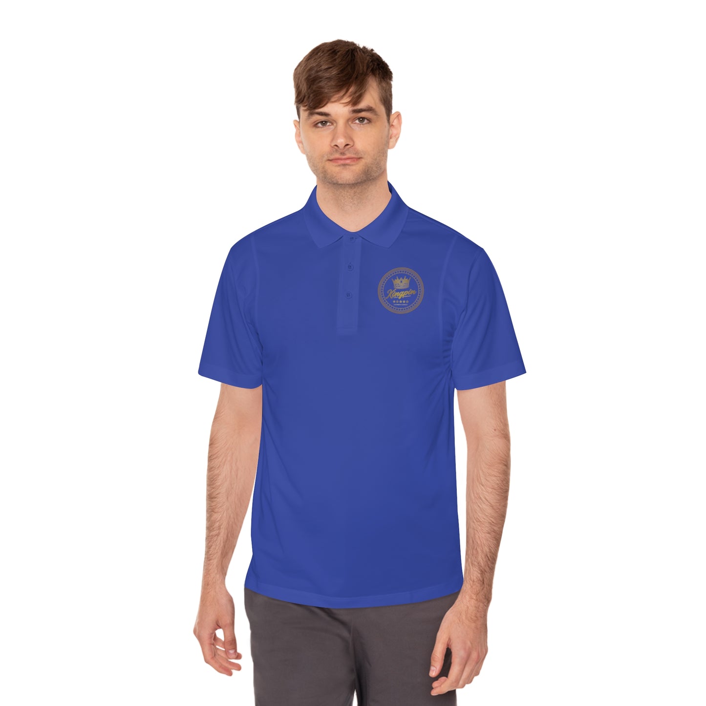 Golf Polo — ‘Kingpin Luxury Dad' Crest Performance Golf Shirt