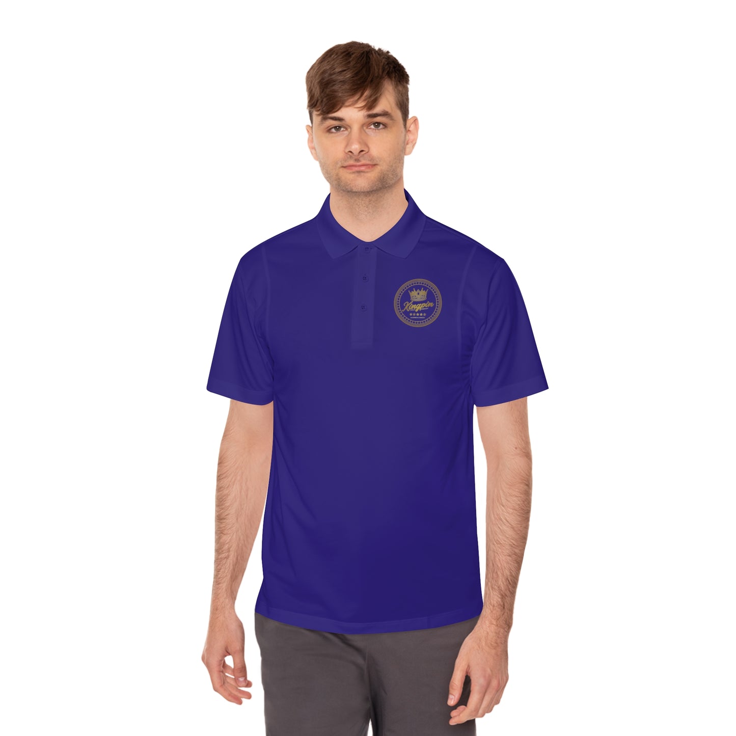 Golf Polo — ‘Kingpin Luxury Dad' Crest Performance Golf Shirt