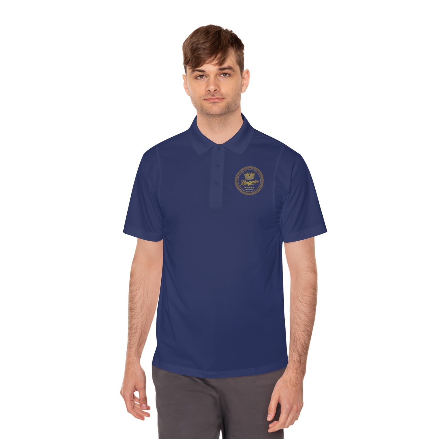 Golf Polo — ‘Kingpin Luxury Dad' Crest Performance Golf Shirt